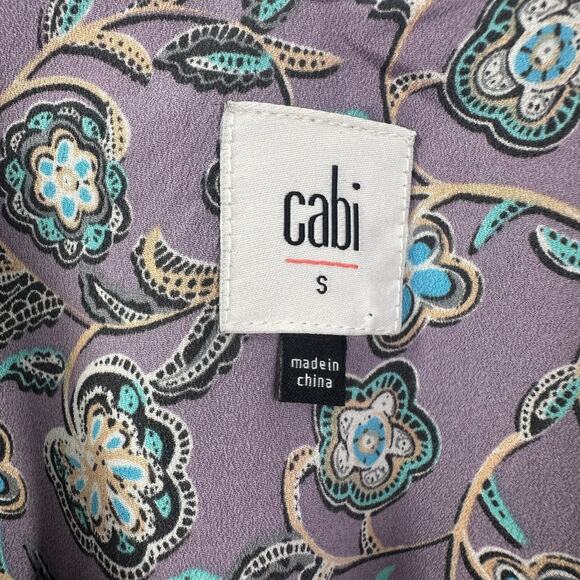 CAbi #3453 Floral Print Scrollwork Cami Top Sz Small Purple Dainty Whimsy Girly - Picture 12 of 14